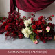 dark red wedding flowers, red artificial wedding flowers, diy wedding flowers, wedding faux flowers