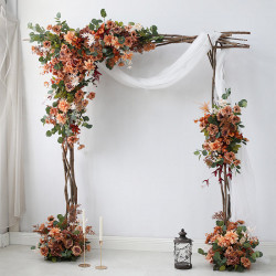 background stage decoration flowers, retro wedding style, retro artificial wedding flowers, diy wedding flowers, wedding arch flowers