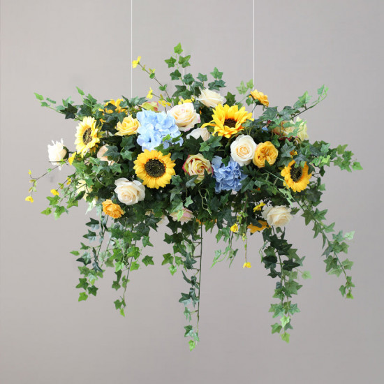 hanging sunflower, yellow artificial wedding flowers, diy wedding flowers, wedding faux flowers