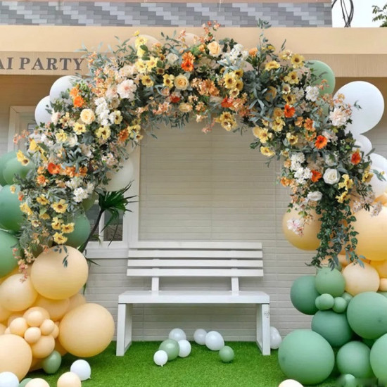 arch wedding decoration flowers, yellow artificial wedding flowers, diy wedding flowers, wedding faux flowers