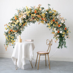 arch wedding decoration flowers, yellow artificial wedding flowers, diy wedding flowers, wedding faux flowers